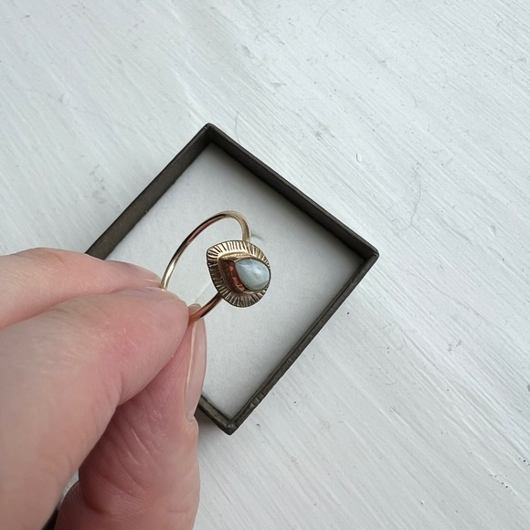 14K Gold Filled Boho Moonstone Ring - Picture 4 of 5